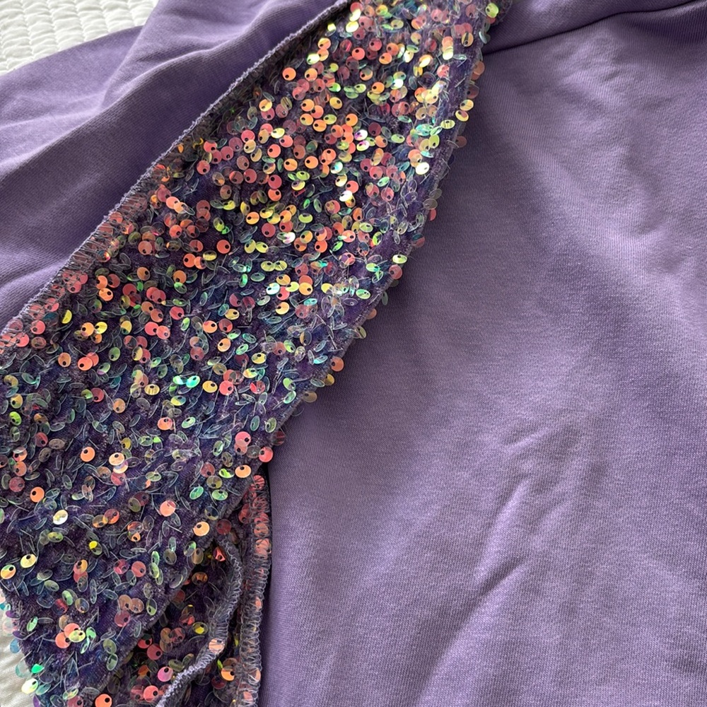 New Peach Love oversizeded sequin sweatshirts L - Picture 4 of 7